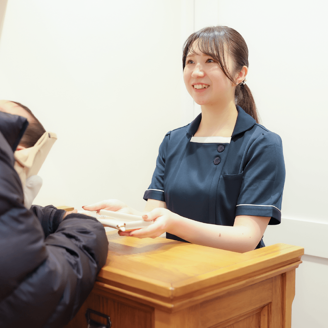 niwatocoでの受付・お会計の様子